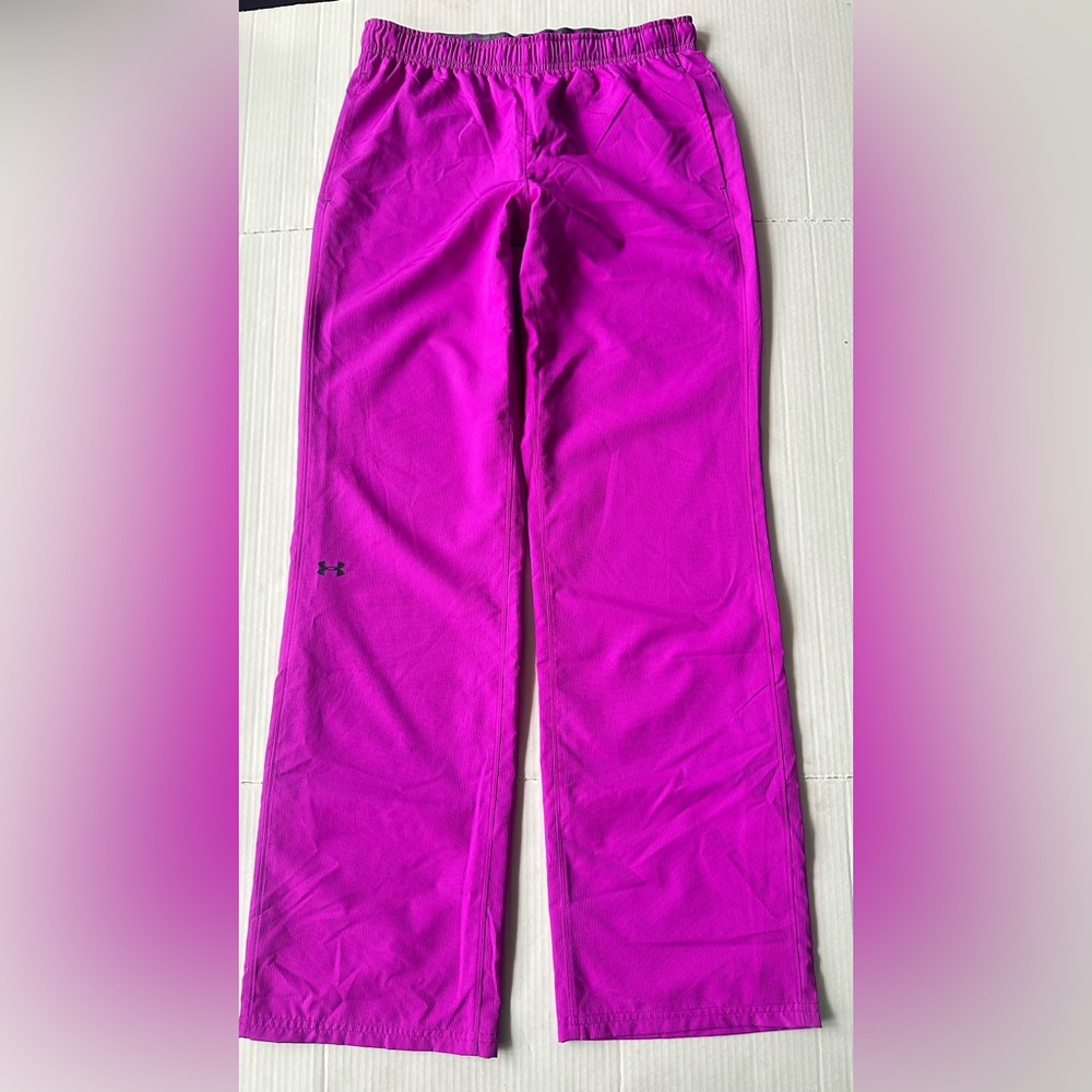 Ladies Under Armour Fushia/Pink Semi Fitted Track Pants Lined Sz Small‎